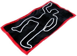 Dead Body Chalk Outline Beach Towel