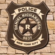 Classic Police Badge Personalized Sign for Officers (Signature Series)