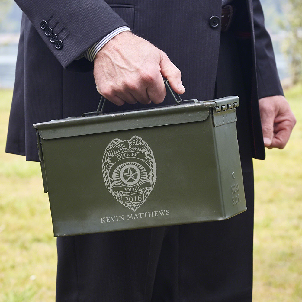 Police Badge Personalized Ammunition Box